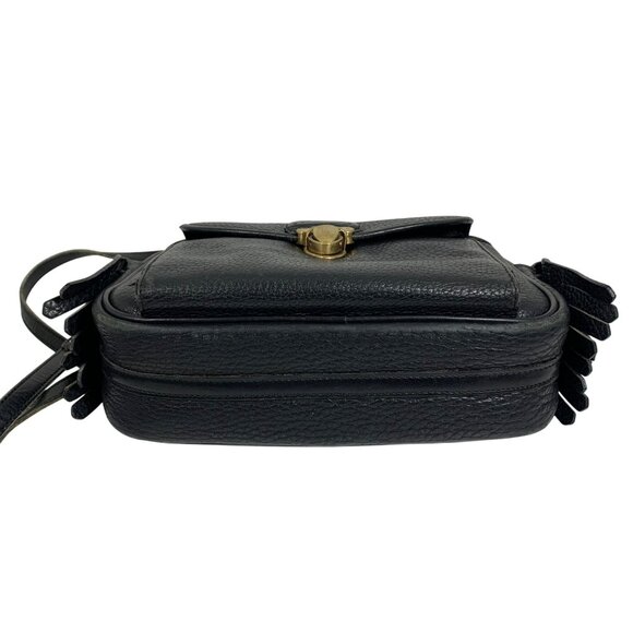 VTG Dooney And Bourke AWL Black On Black Kiltie Travel Shoulder Crossbody Bag - Picture 6 of 14